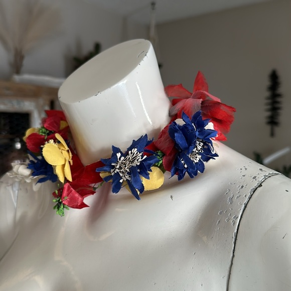 Vintage original Traditional Flower Ukrainian Headband, Folk Head Attire, Vinok - Picture 3 of 10